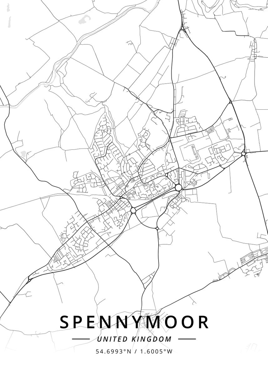 'Spennymoor United Kingdom' Poster by Designer Map Art | Displate