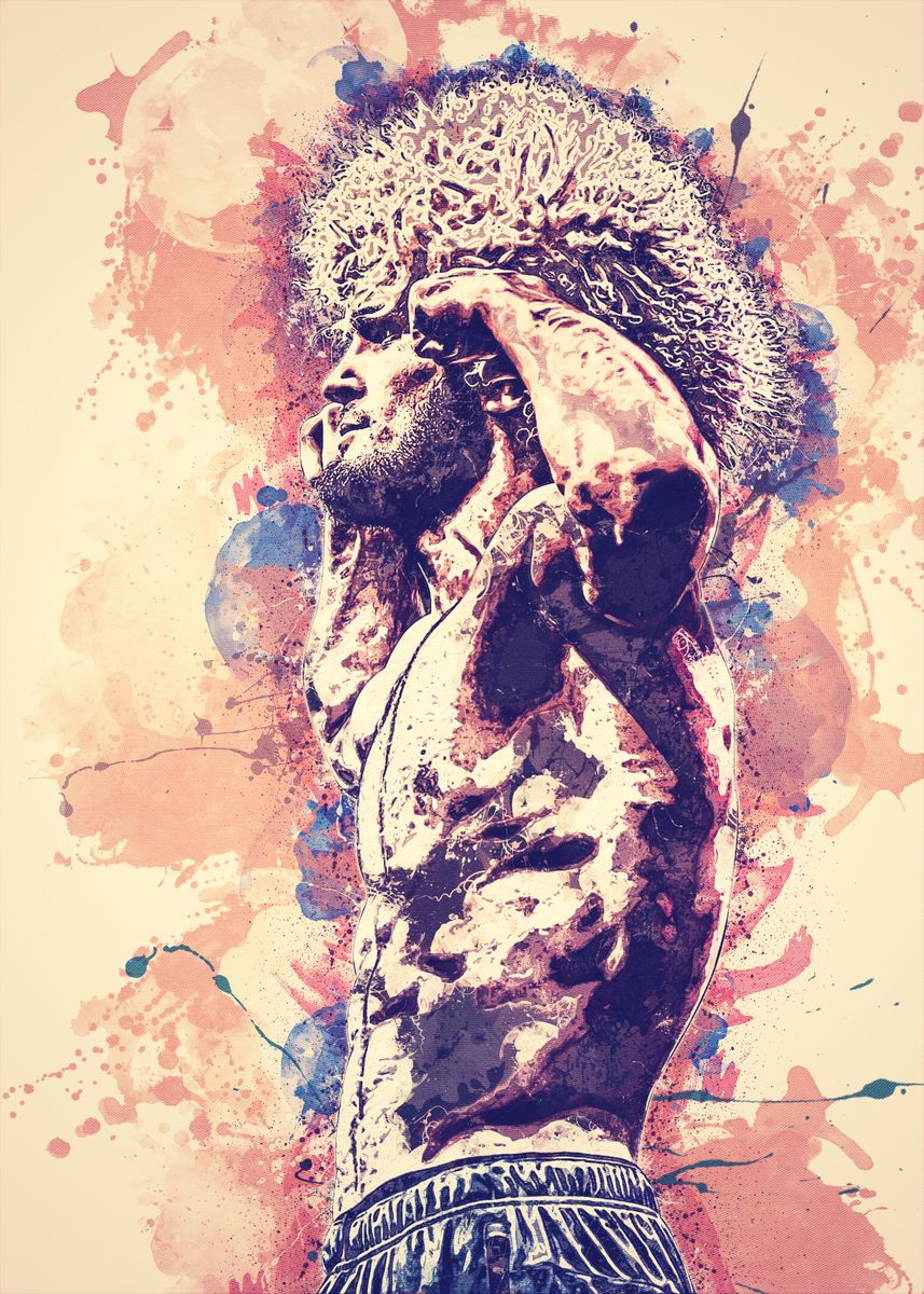 'Khabib Nurmagomedov Paint' Poster, picture, metal print, paint by