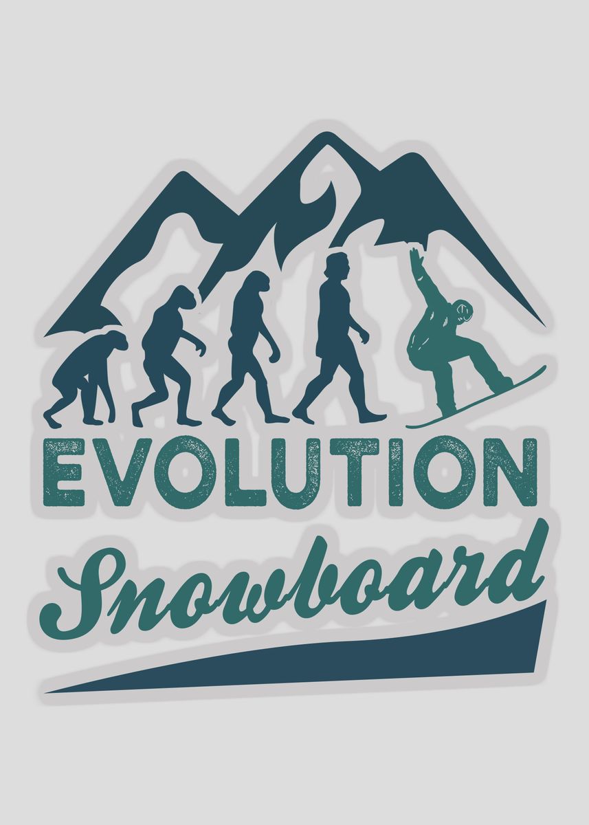'EVOLUTION SNOWBOARD' Poster by PosterWorld Displate
