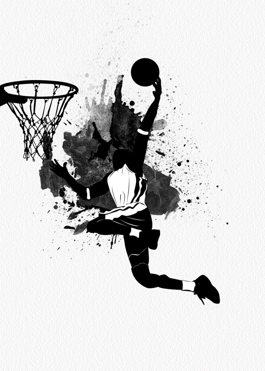 'Basketball Player Dunking' Poster by Max Ronn | Displate