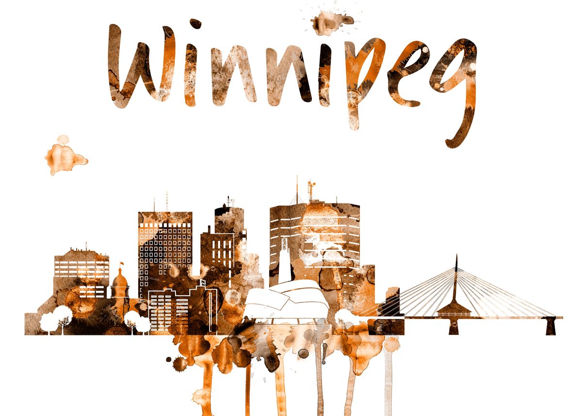 'Winnipeg Canada Skyline' Poster by Dim Displate