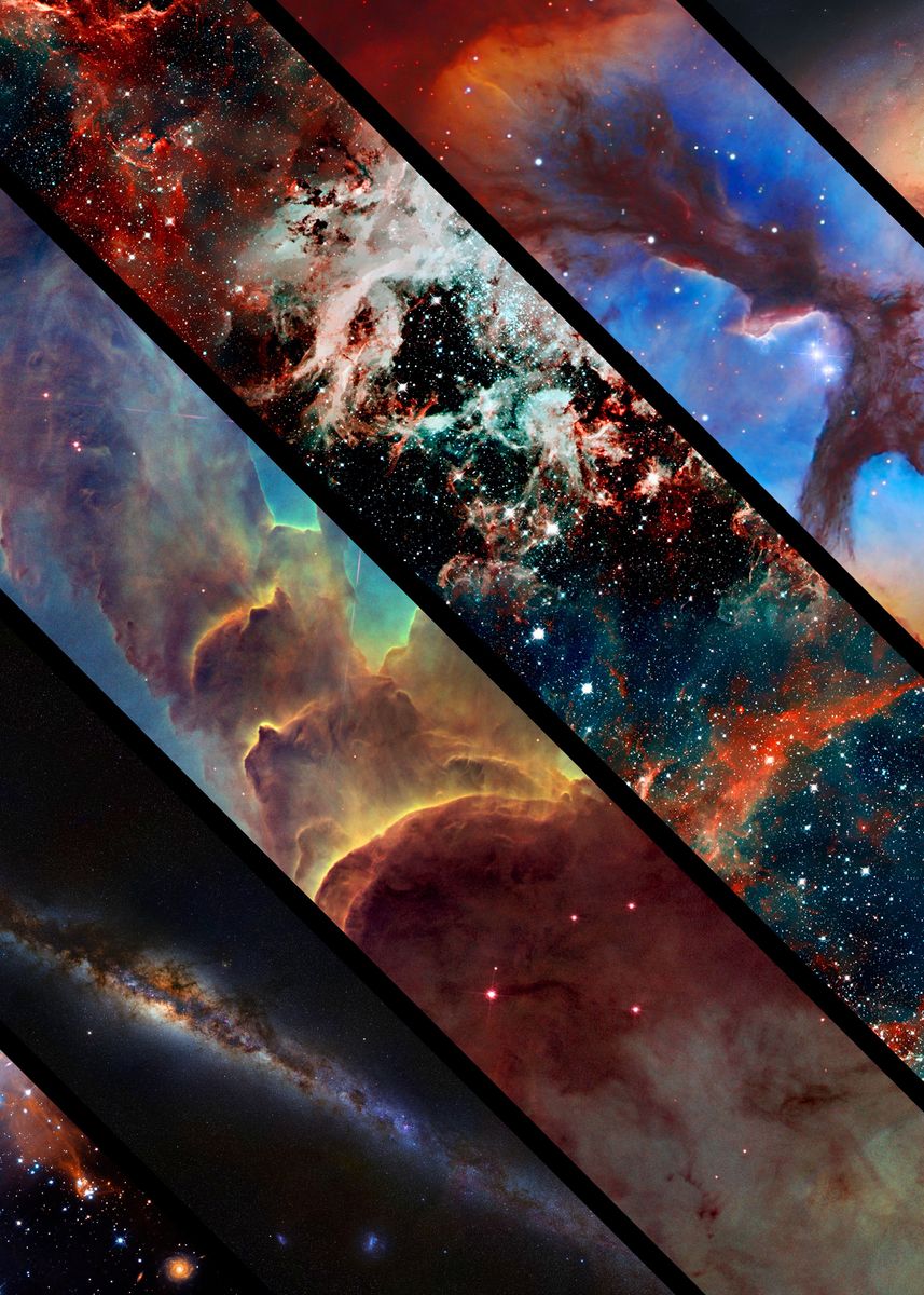 'Space collage nebula' Poster, picture, metal print, paint by Synthwave ...