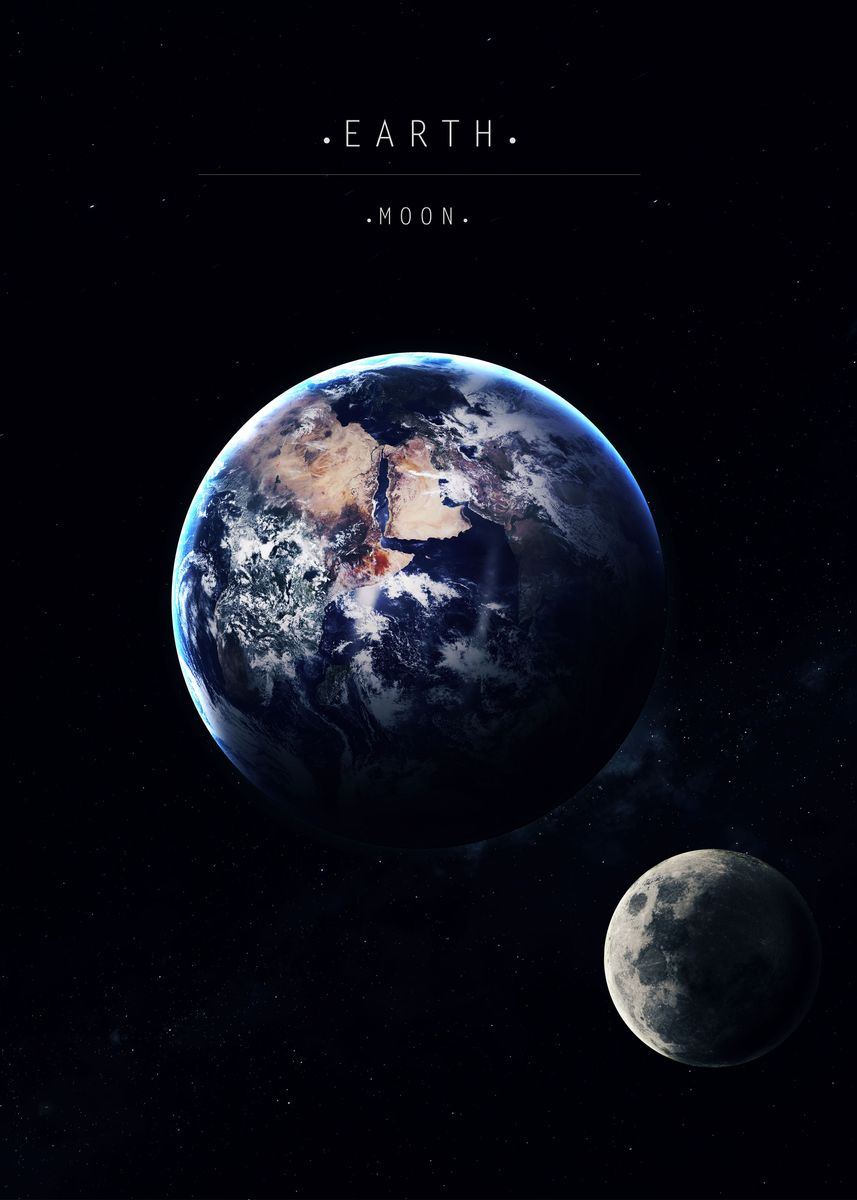 'Earth moon' Poster, picture, metal print, paint by Cosmologic Vii ...