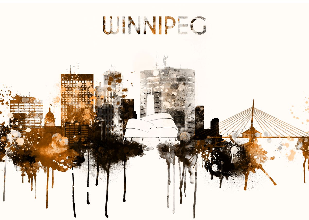 'Winnipeg Canada Skyline' Poster by Dim Displate