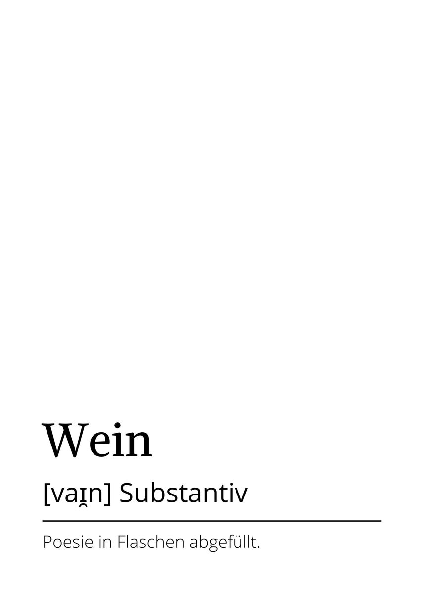 'german definition Wein' Poster, picture, metal print, paint by Markus