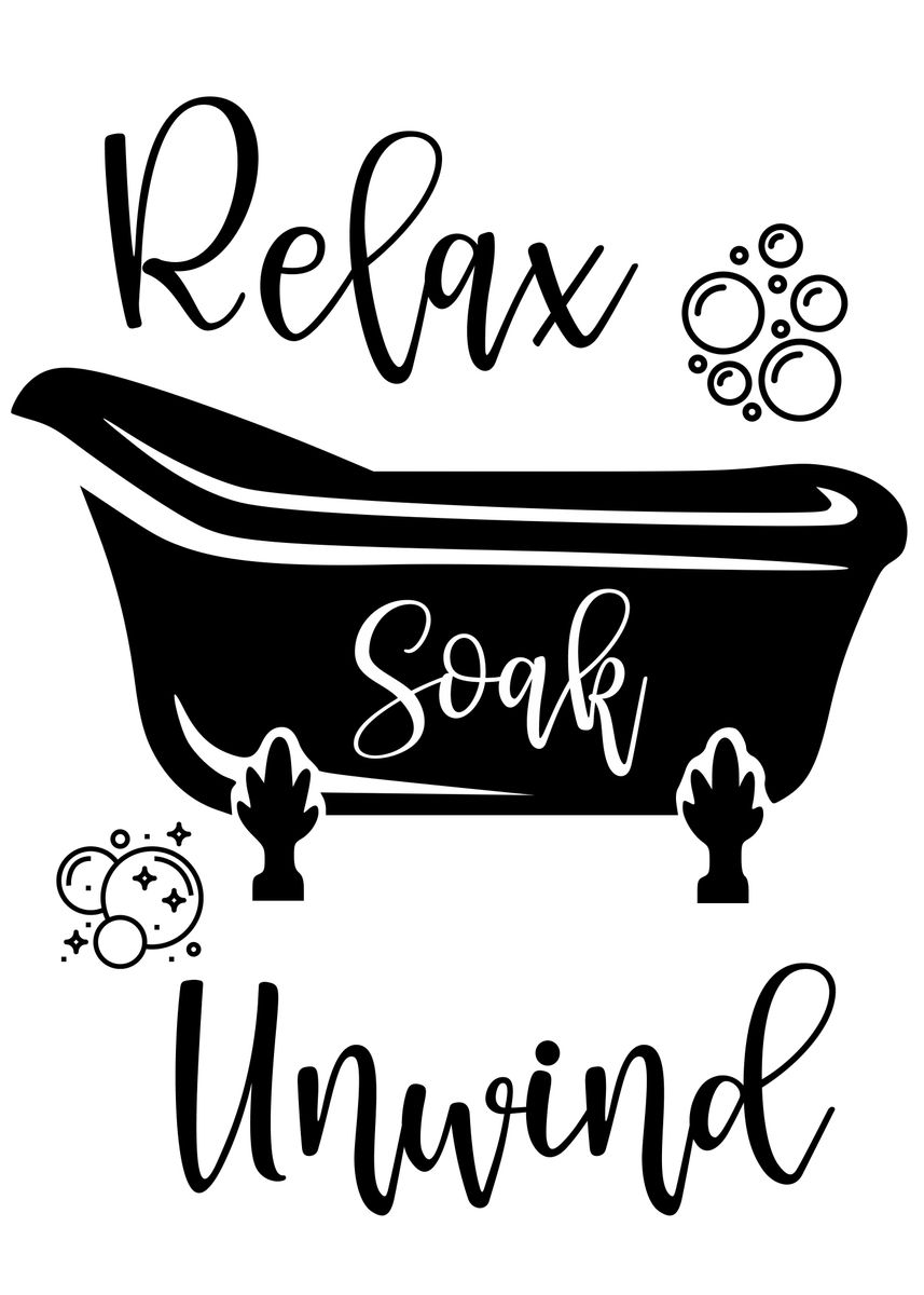 'Bathroom Relax and Unwind' Poster, picture, metal print, paint by ...
