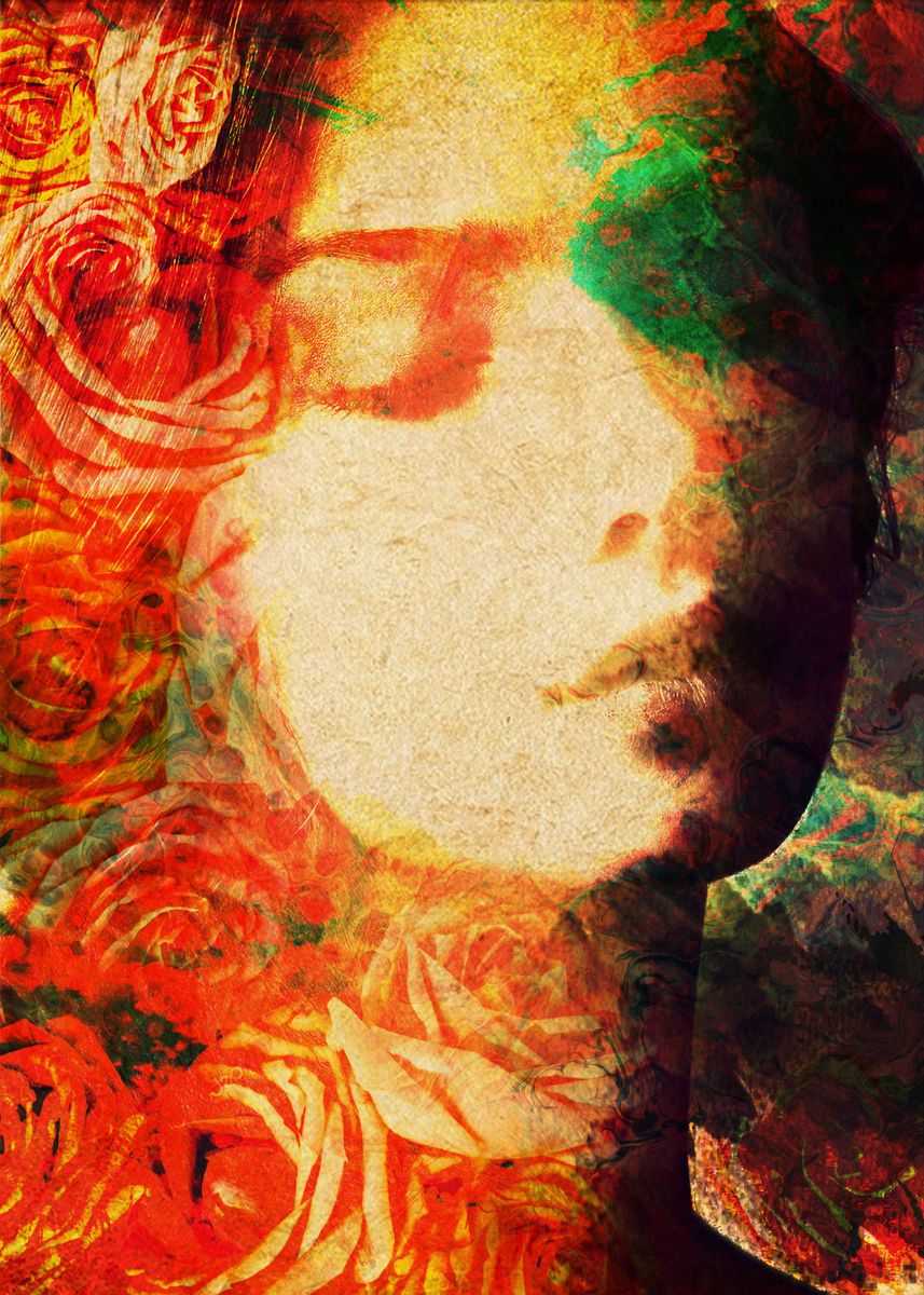 'Abstract vintage girl' Poster by Asela Karunarathna Displate