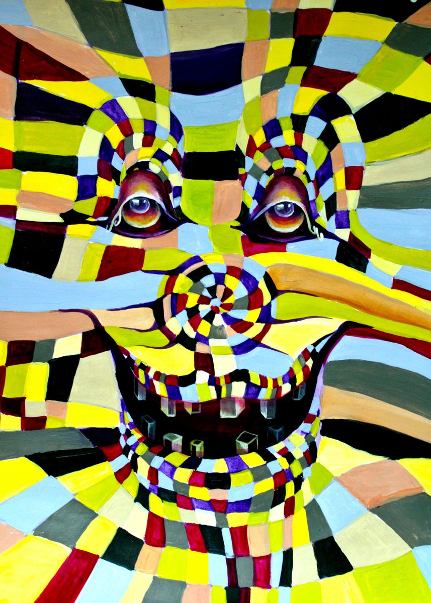 'Villain Poker Face Joker' Poster, picture, metal print, paint by Sonia