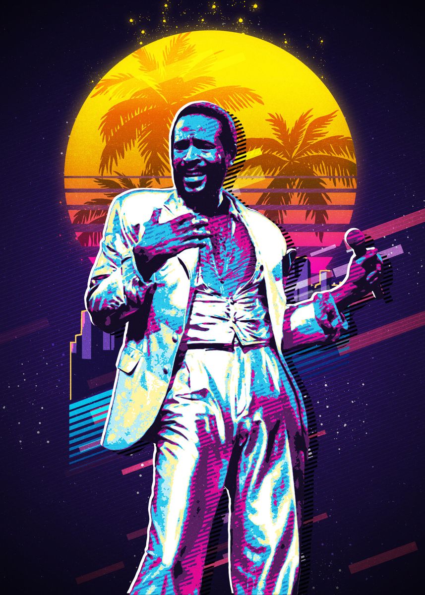 'Marvin Gaye 80s' Poster by DK Artwork | Displate