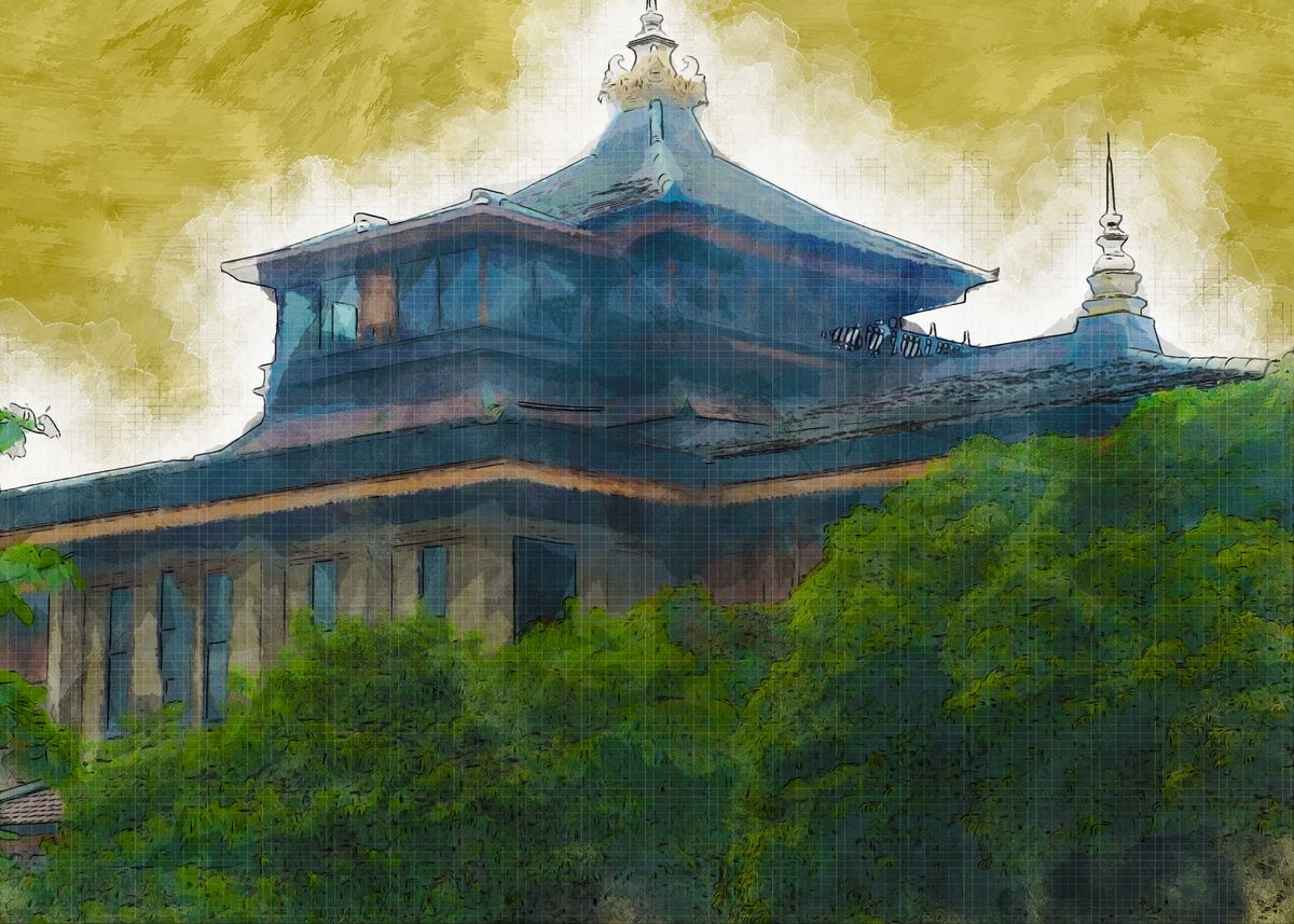 Temple wallpaper' Poster by Uda Buyung | Displate