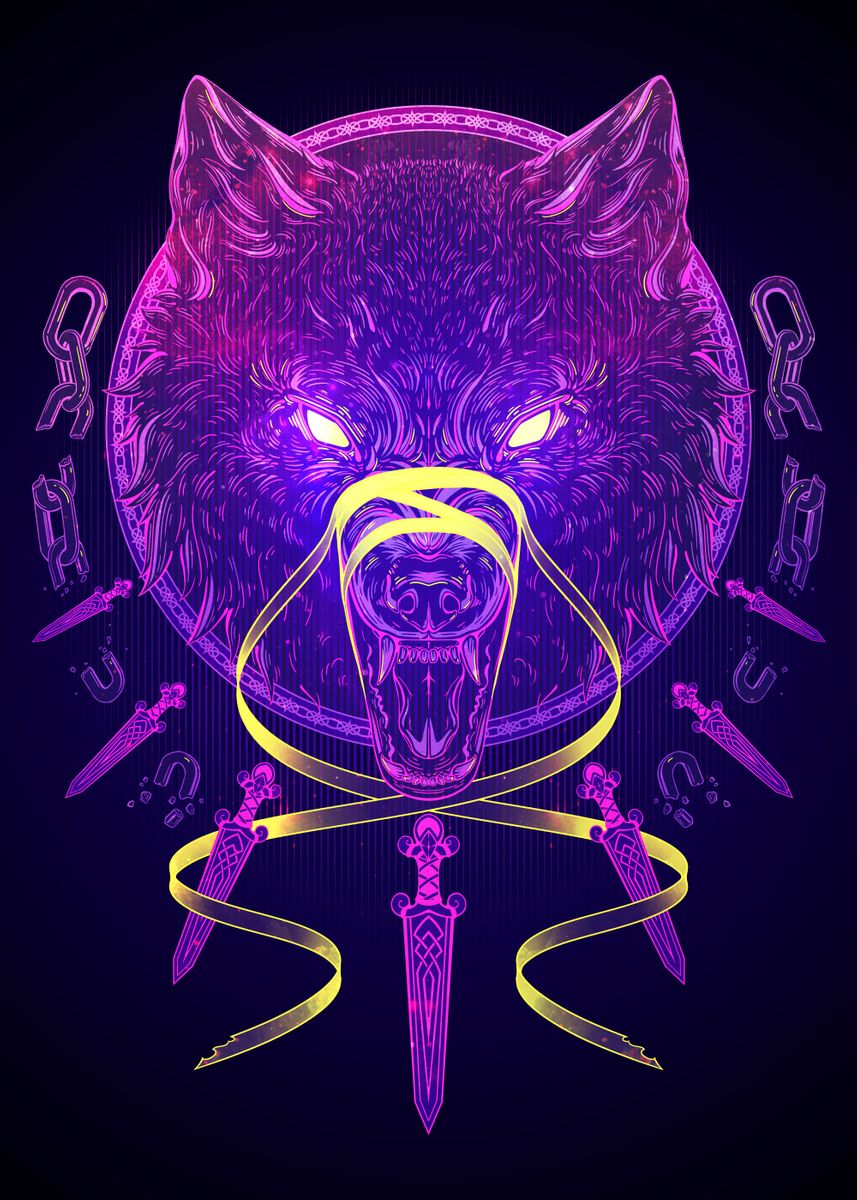 'Fenrir Yellow' Poster by Venetia Jackson | Displate