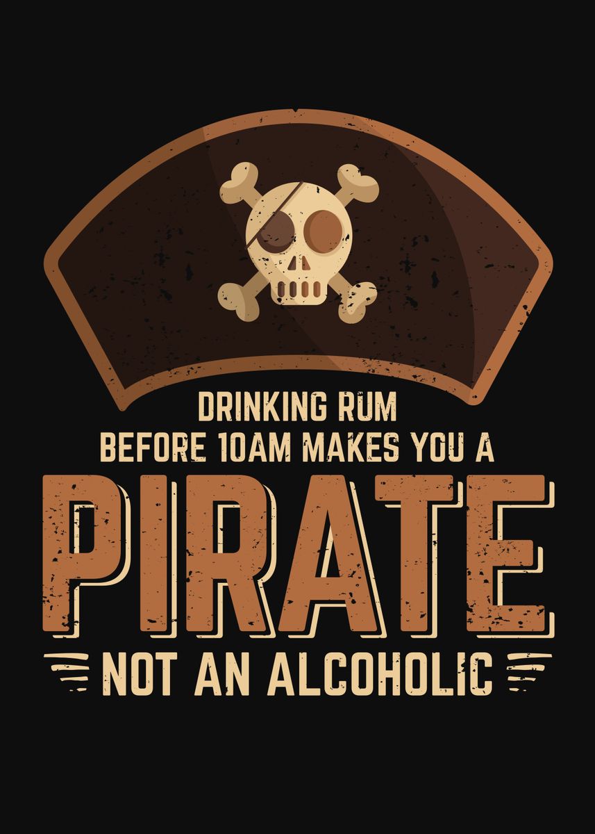 'Funny Pirate Rum Design' Poster by Marcel Doll | Displate