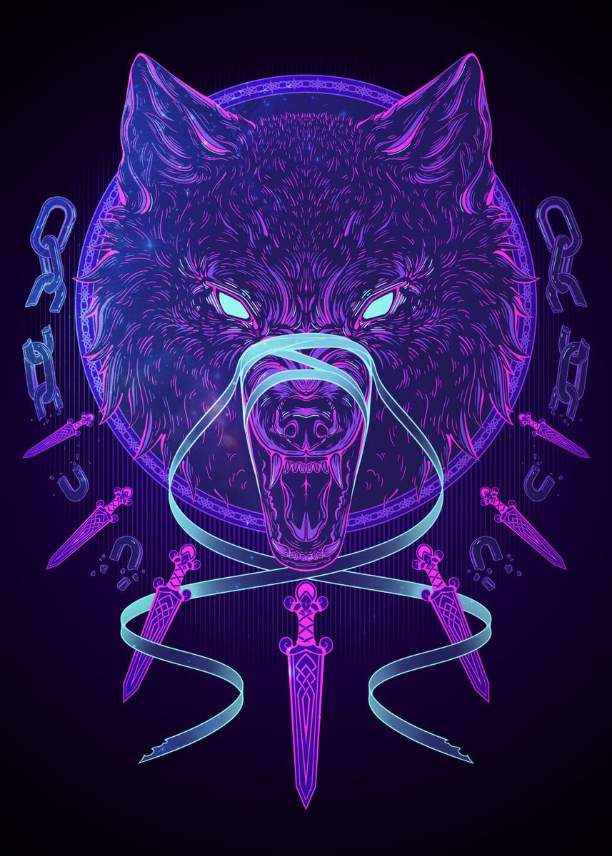 'Fenrir Blue' Poster by Venetia Jackson | Displate