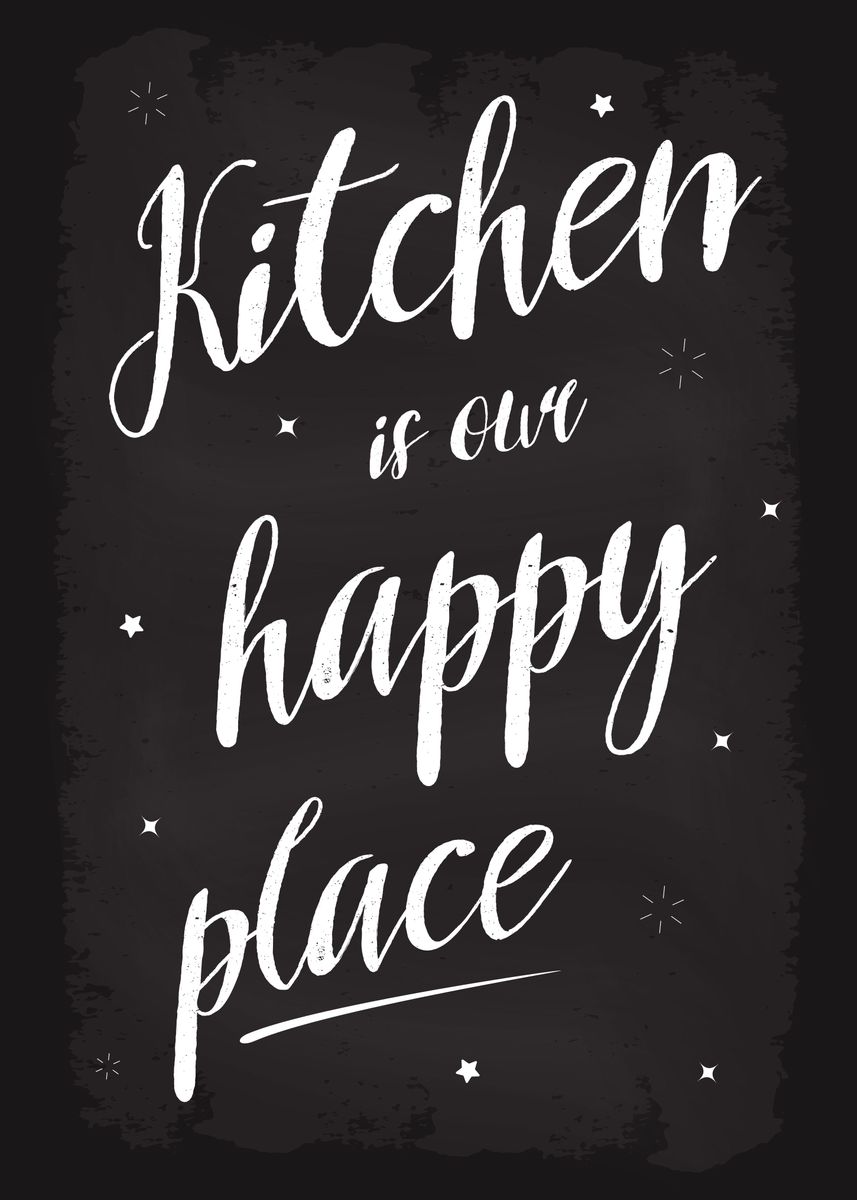 'Kitchen is our happy place' Poster by dkDesign Displate