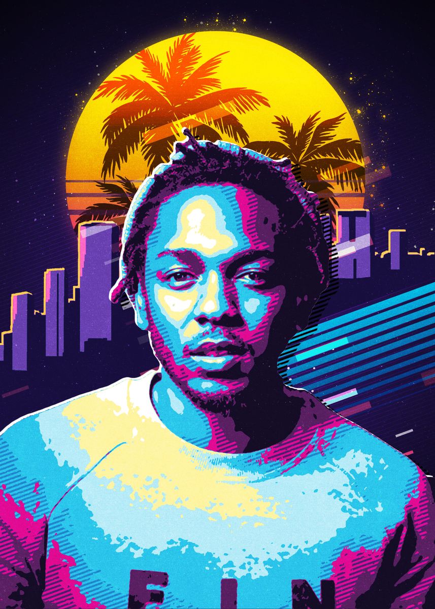 'Kendrick Lamar retro ' Poster, picture, metal print, paint by ...