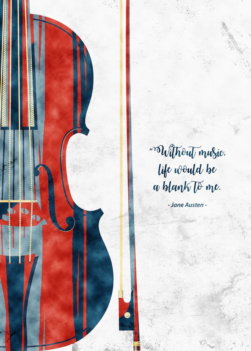 'violin quote' Poster, picture, metal print, paint by Izmo Scribbles ...