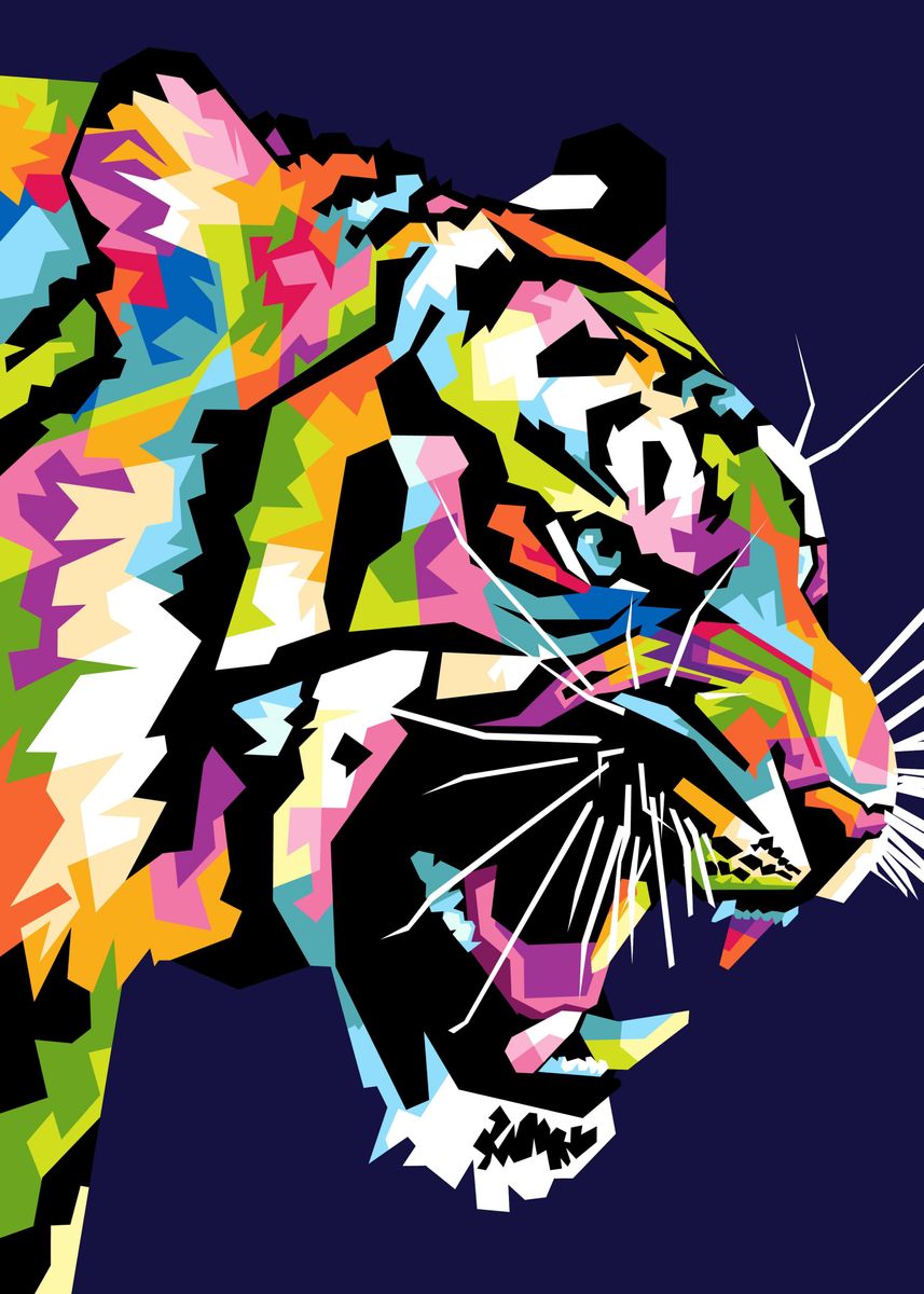 'Wpap Tiger' Poster by Muhammad Ardian Art | Displate