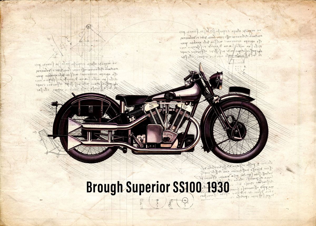 Brough Superior Ss100 1930 Poster By Lee Rocks Displate