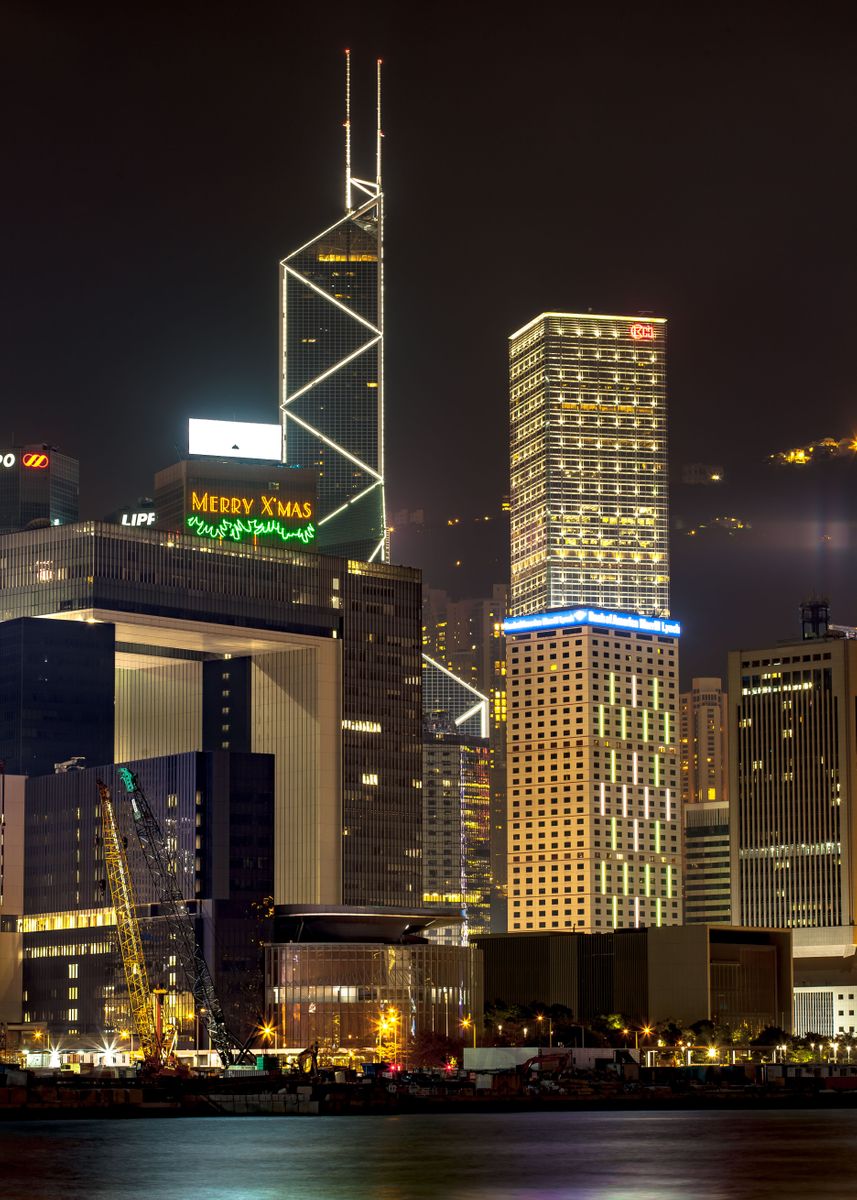 'Hong Kong Wan Chai skyline' Poster by Pixomar Algenii | Displate