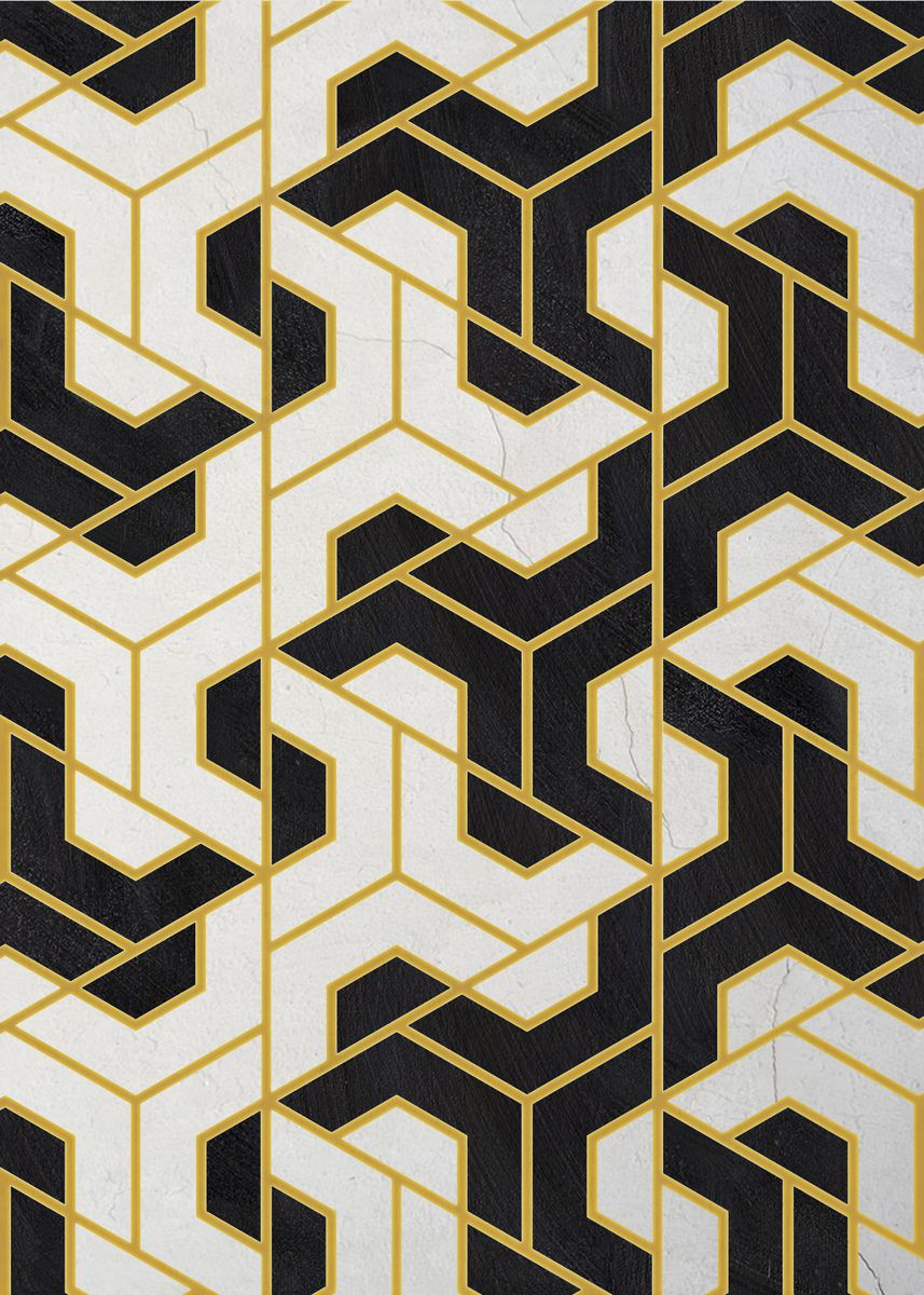 'Discompose Hex B W 2' Poster, picture, metal print, paint by Draw 4 ...