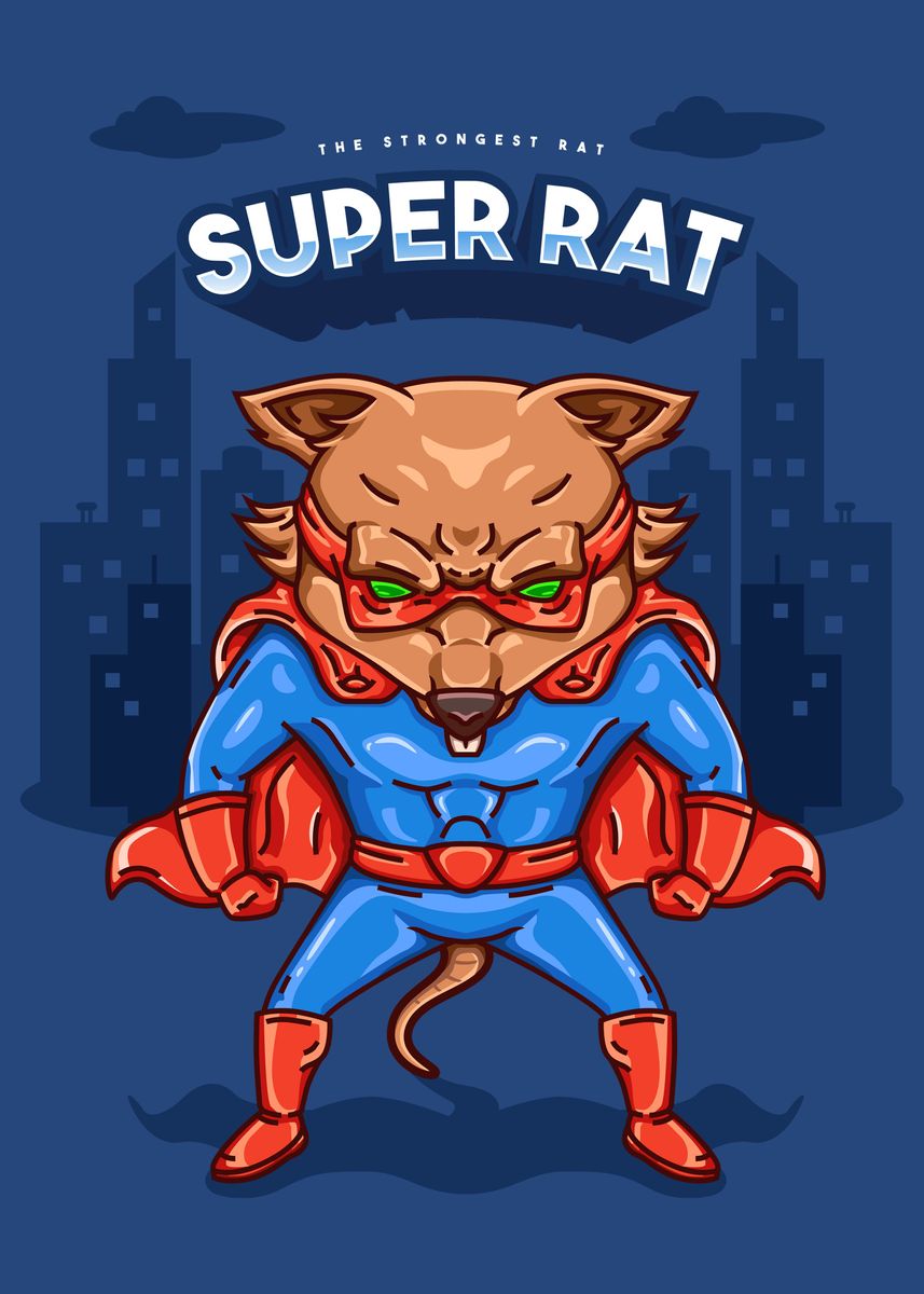 'Super Rat Illustration' Poster, picture, metal print, paint by dien96 ...