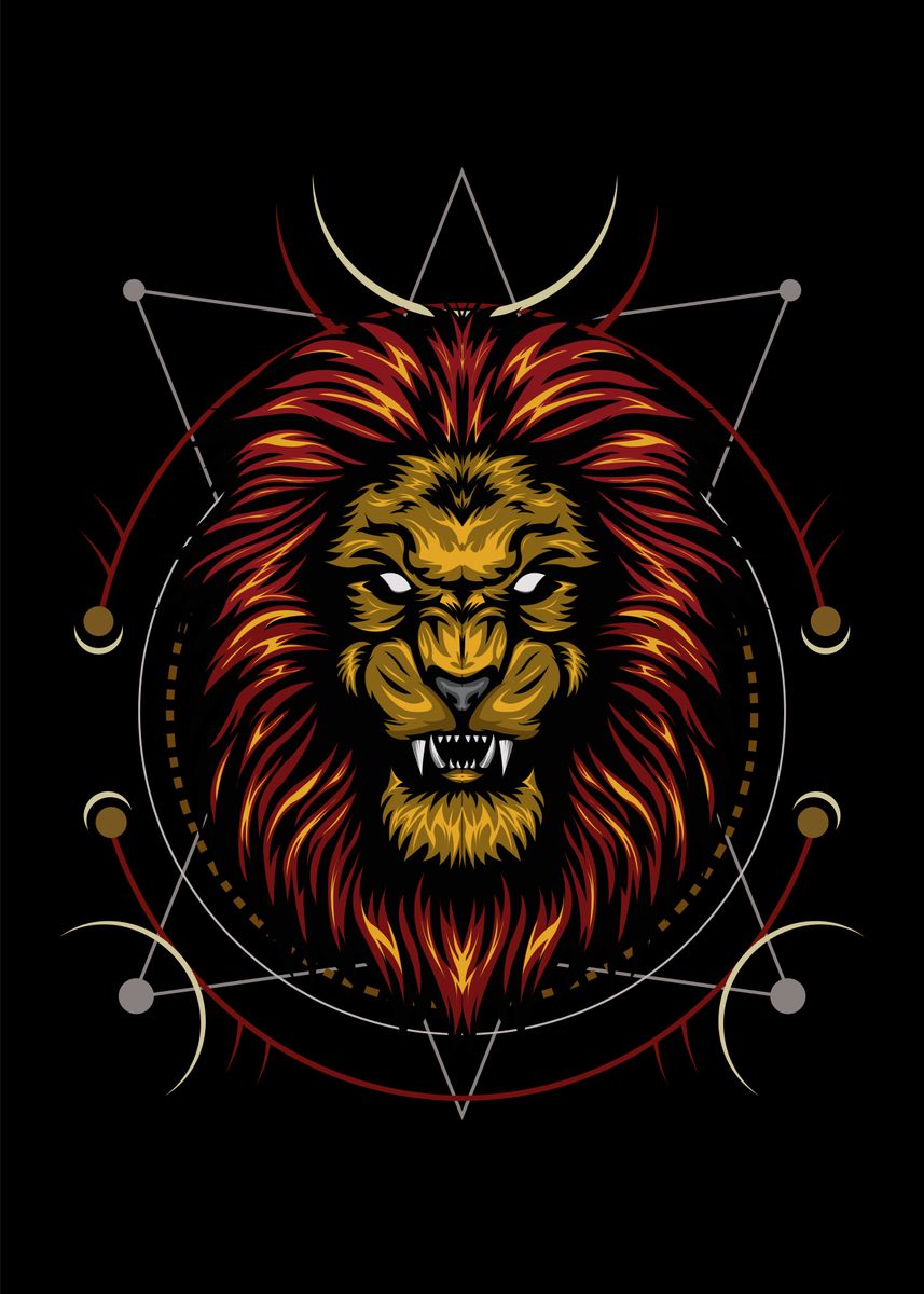 'vector color lion' Poster, picture, metal print, paint by Agora std ...