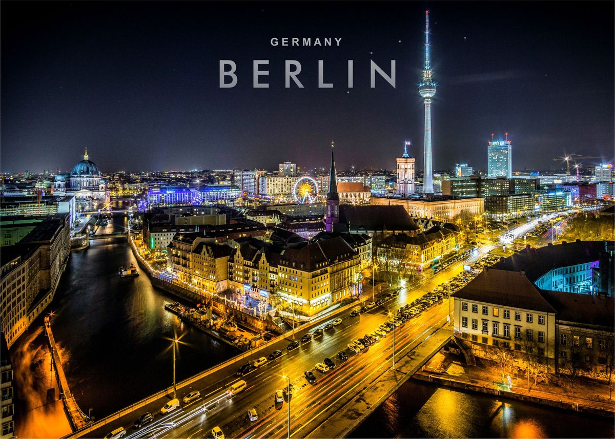 'Berlin night view' Poster by Ez Photography | Displate