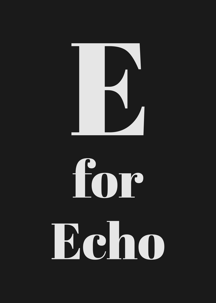 'E for Echo' Poster, picture, metal print, paint by Yanz Studio Displate
