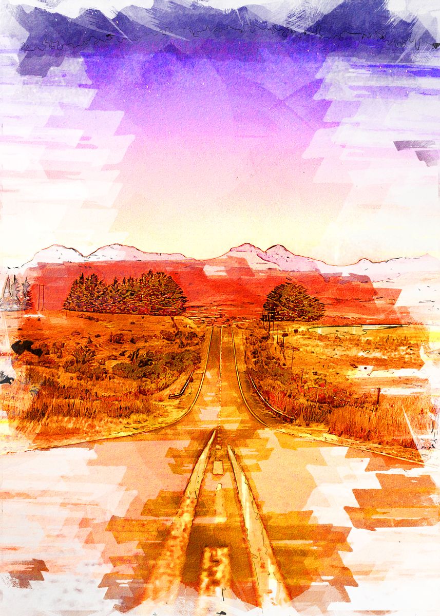 straight-road-south-africa-poster-by-colortrix-displate