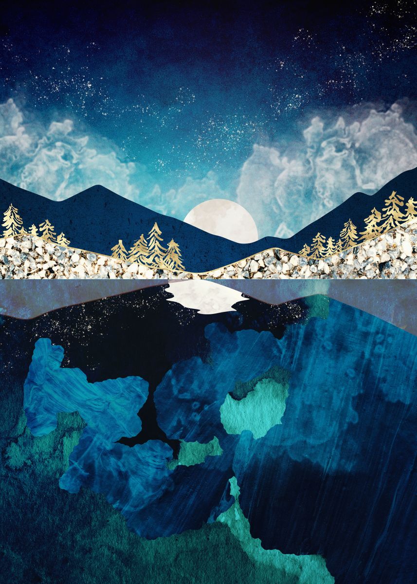 'Midnight Water' Poster by SpaceFrog Designs | Displate
