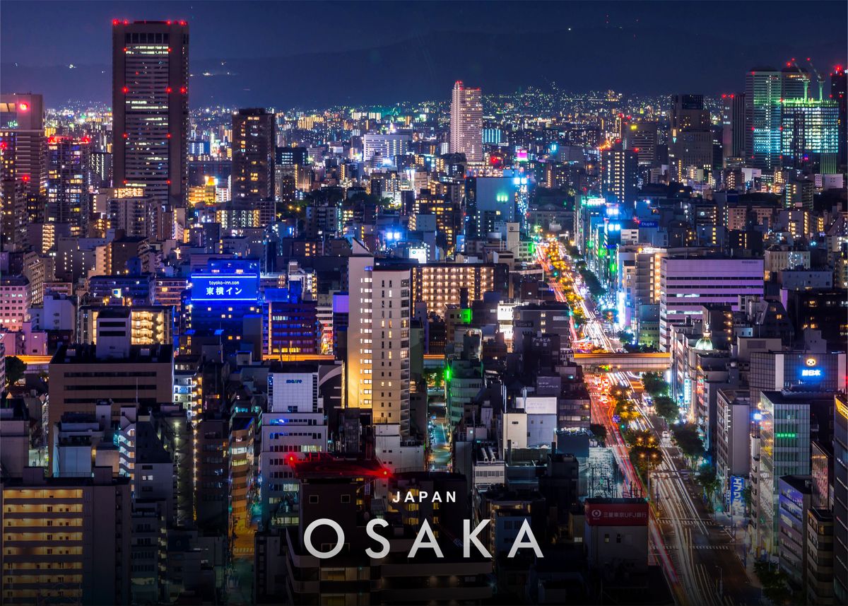 'Osaka night view' Poster by Ez Photography | Displate