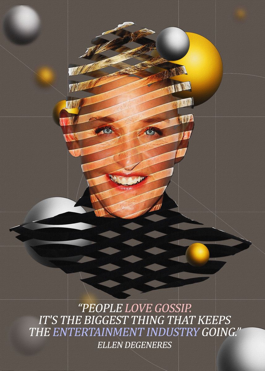 'Ellen DeGeneres' Poster, picture, metal print, paint by The Poster | Displate