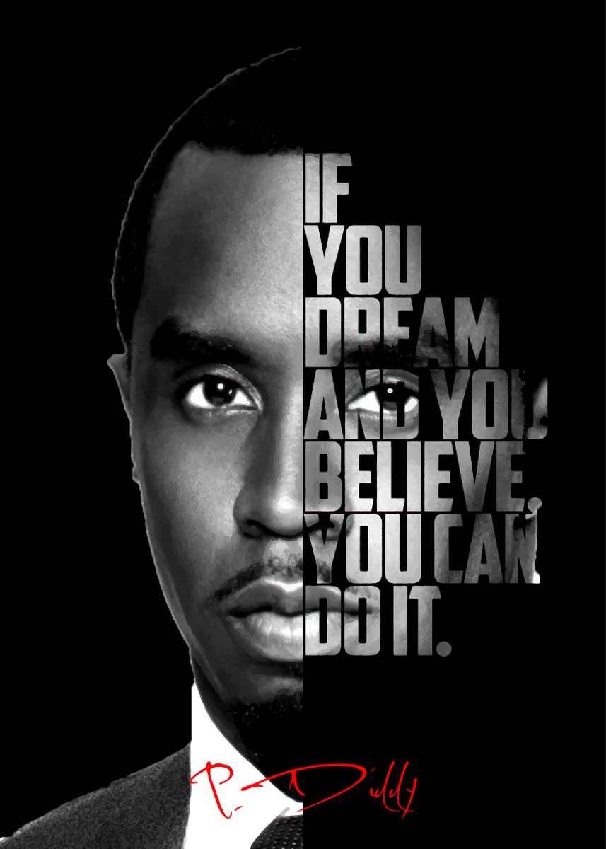 'P Diddy' Poster, picture, metal print, paint by BnWDesigner Displate