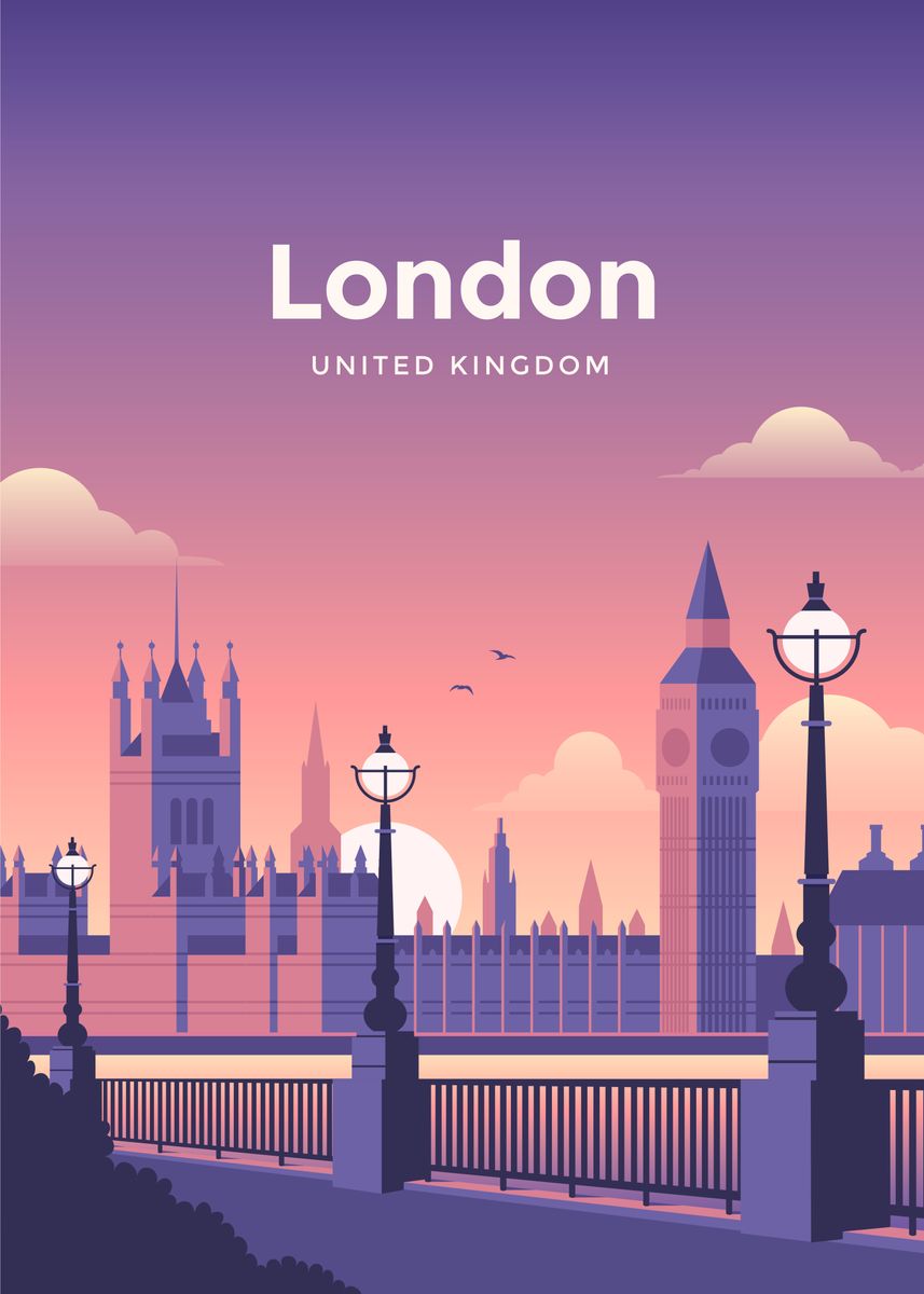 London Poster' Poster by Corvin Travel Posters | Displate