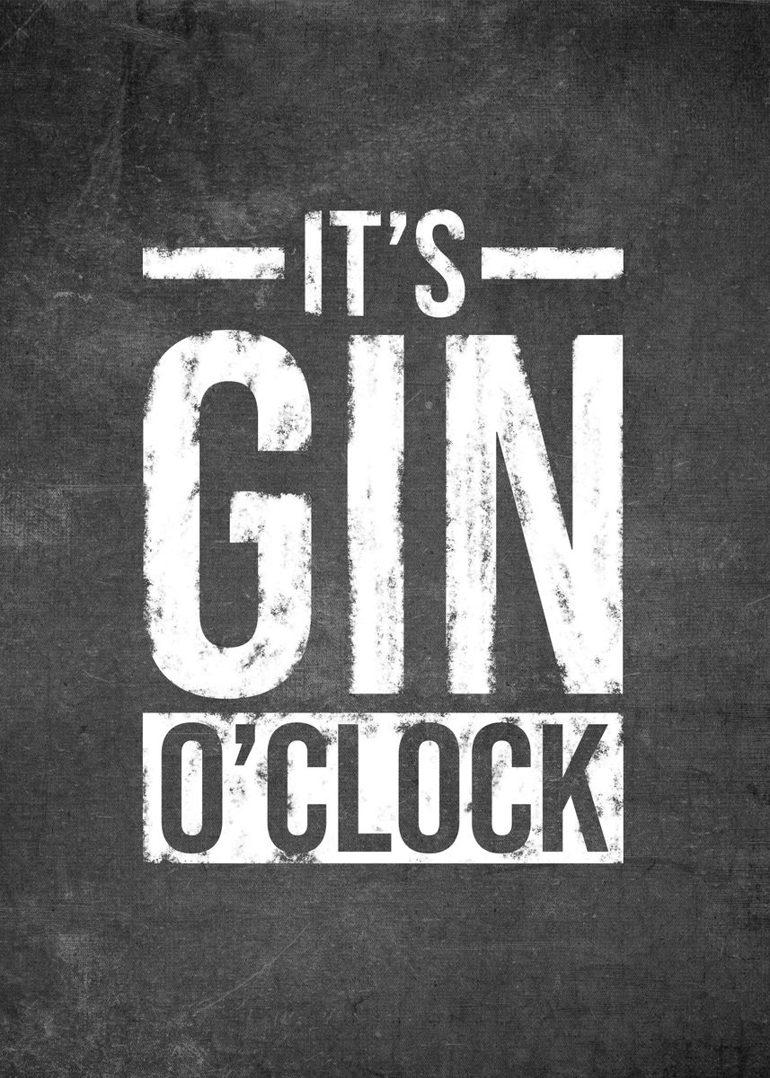 'Gin O Clock Alcohol' Poster by PosterWorld  | Displate