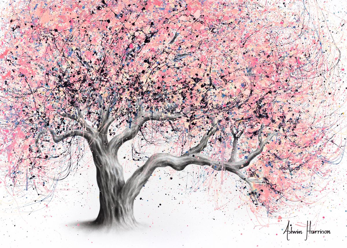 Персиковое дерево нарисованное