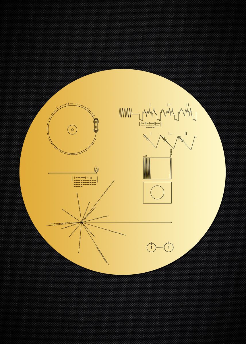 'Voyager 1 Golden Record' Poster, picture, metal print, paint by ...