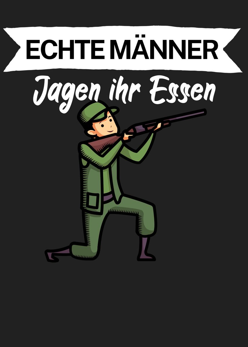 'Jagen Essen' Poster, picture, metal print, paint by maxdesign Displate