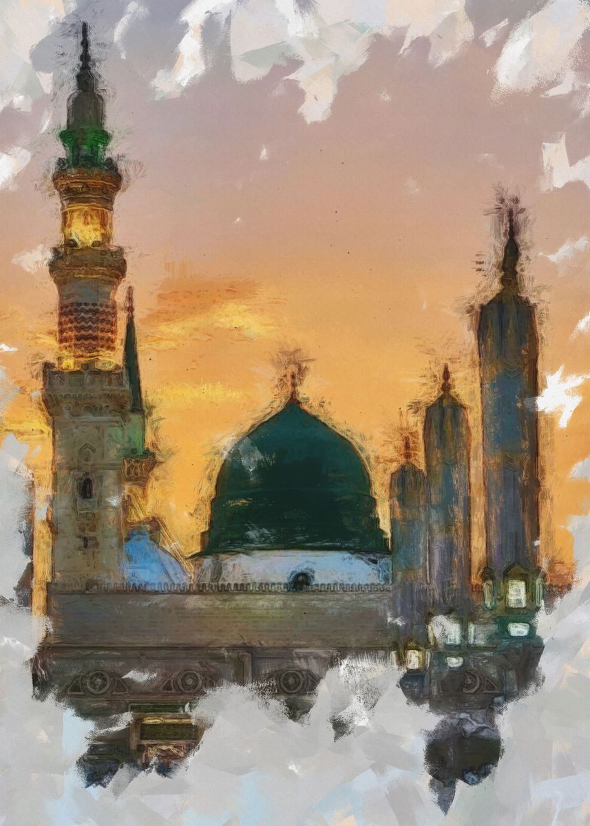 'Islamic painting madinah' Poster, picture, metal print, paint by ...