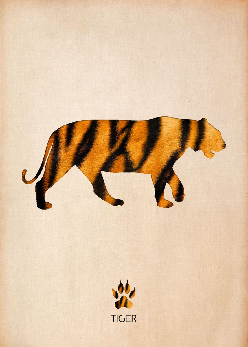 tiger silhouette texture poster print by cris de almeida displate tiger silhouette texture poster print by cris de almeida displate