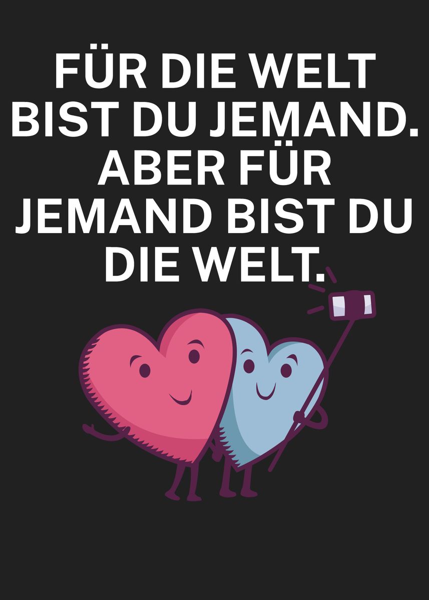 'Liebevoller Spruch' Poster, picture, metal print, paint by maxdesign