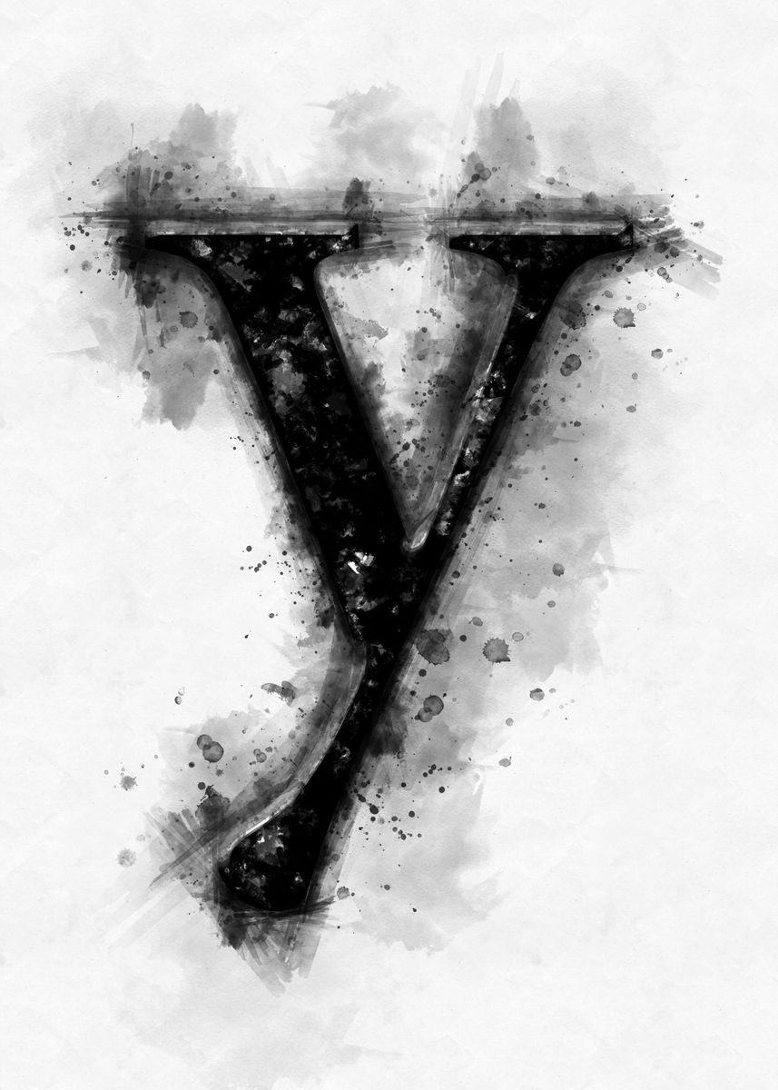 'y small letter watercolor' Poster, picture, metal print, paint by B ...