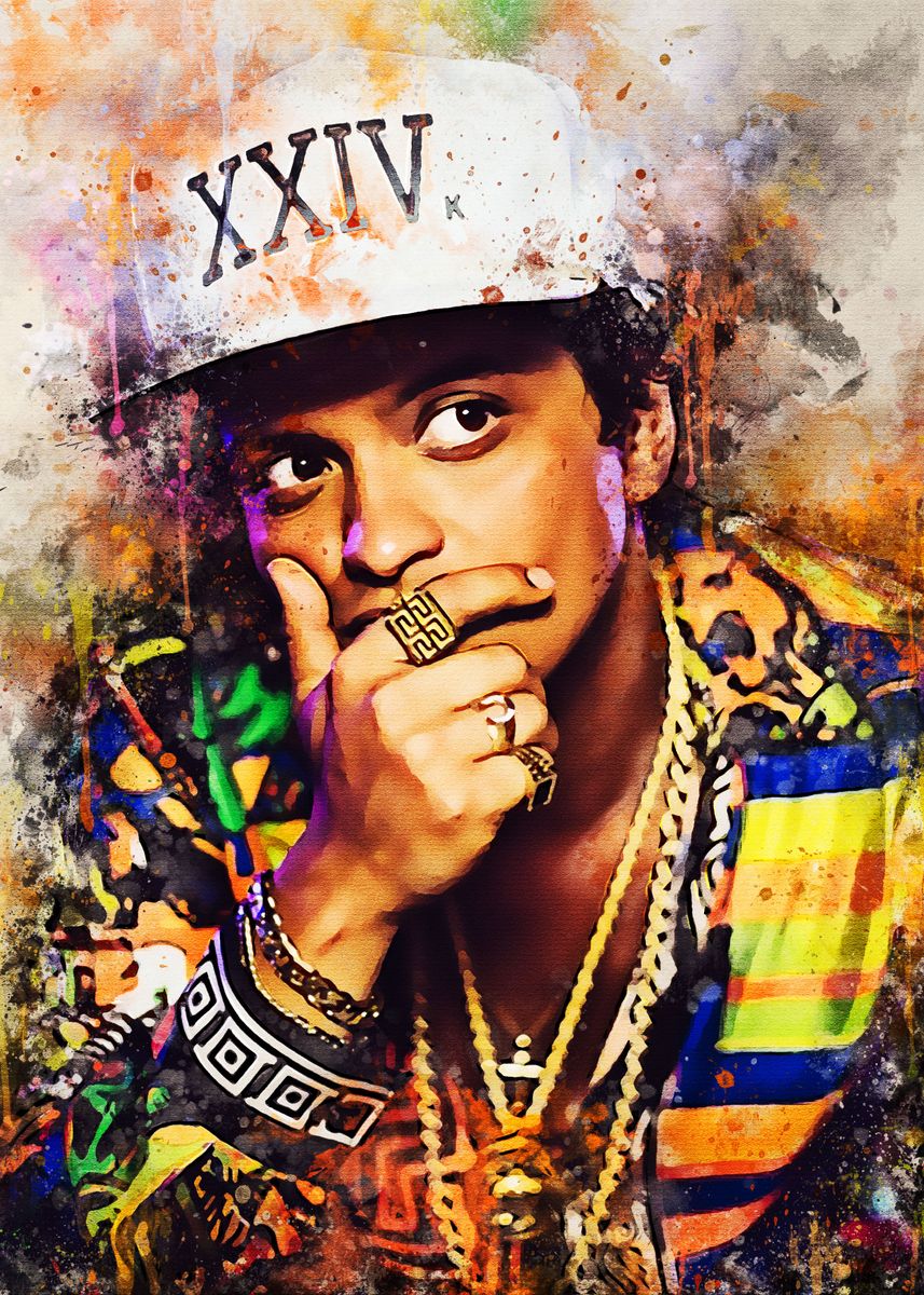 'Bruno Mars' Poster, picture, metal print, paint by The Sulung | Displate