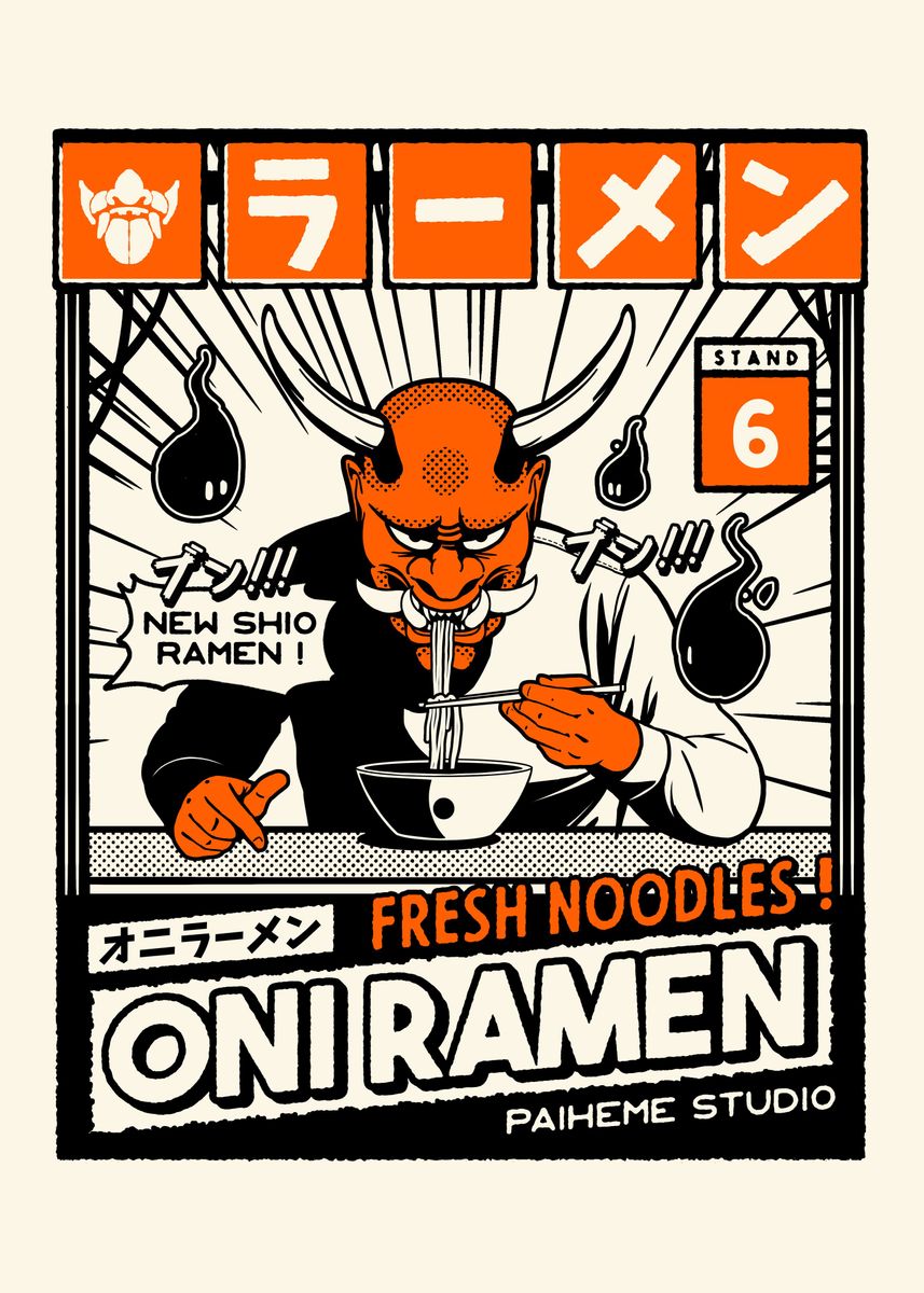 'Oni Ramen' Poster by PaihemeStudio  | Displate