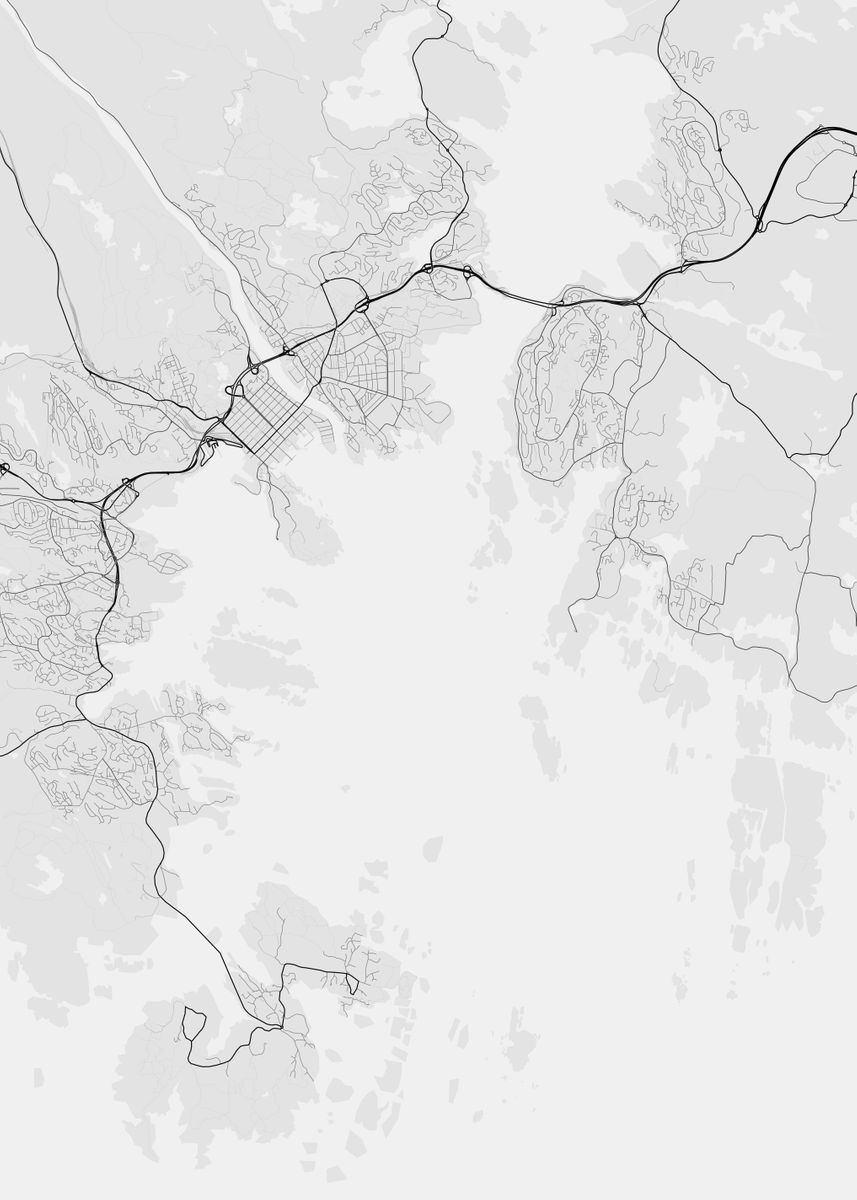 'Kristiansand Norway Map' Poster, picture, metal print, paint by ...