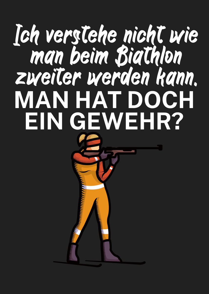 'Biathlon Gewehr Lustig' Poster by maxdesign Displate