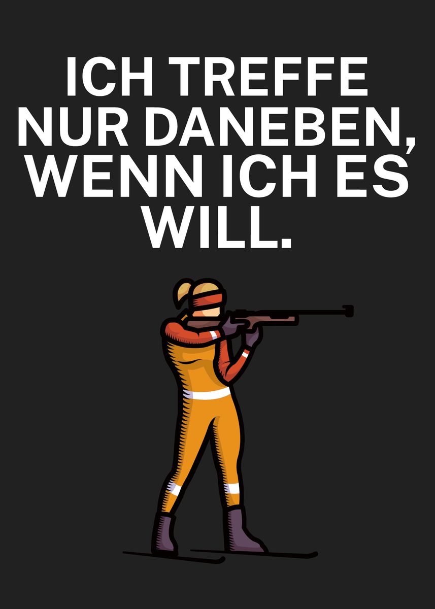 'Biathlon treffen' Poster, picture, metal print, paint by maxdesign