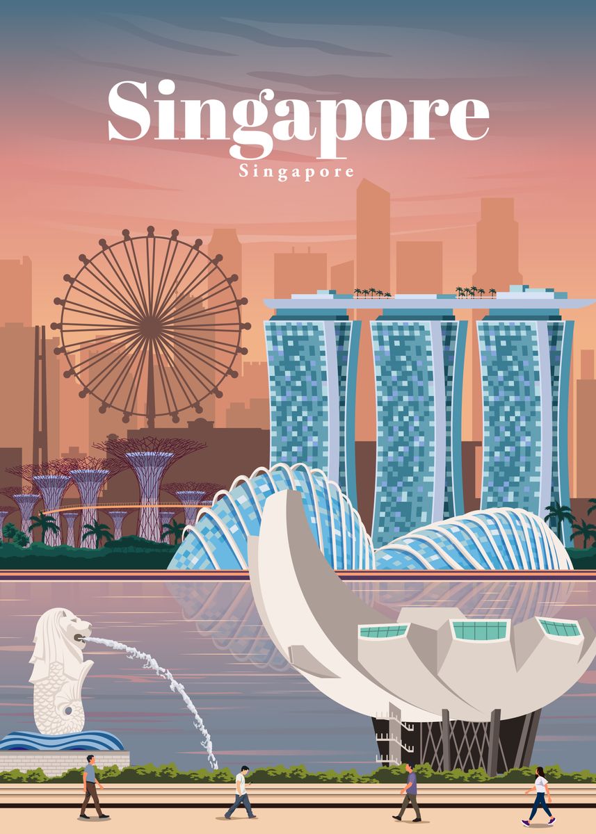 Displate Magnet -  Singapore