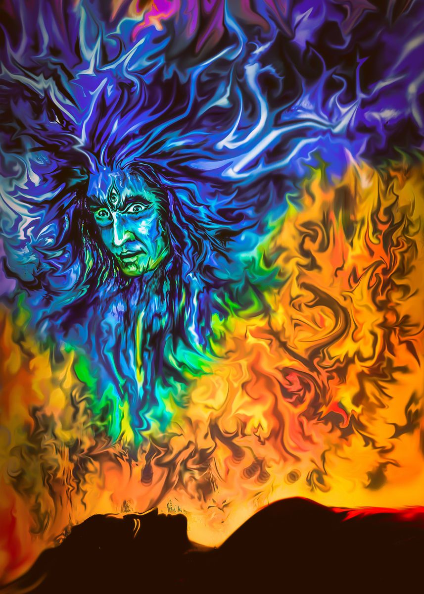 'The rage of Shiva' Poster, picture, metal print, paint by CamNiro ...