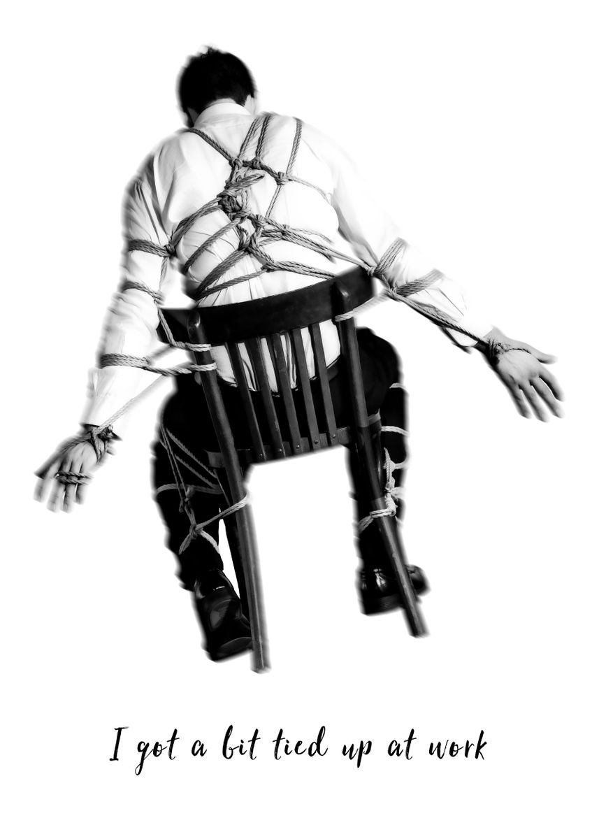 'Tied Up At Work' Poster, picture, metal print, paint by Creative Jim